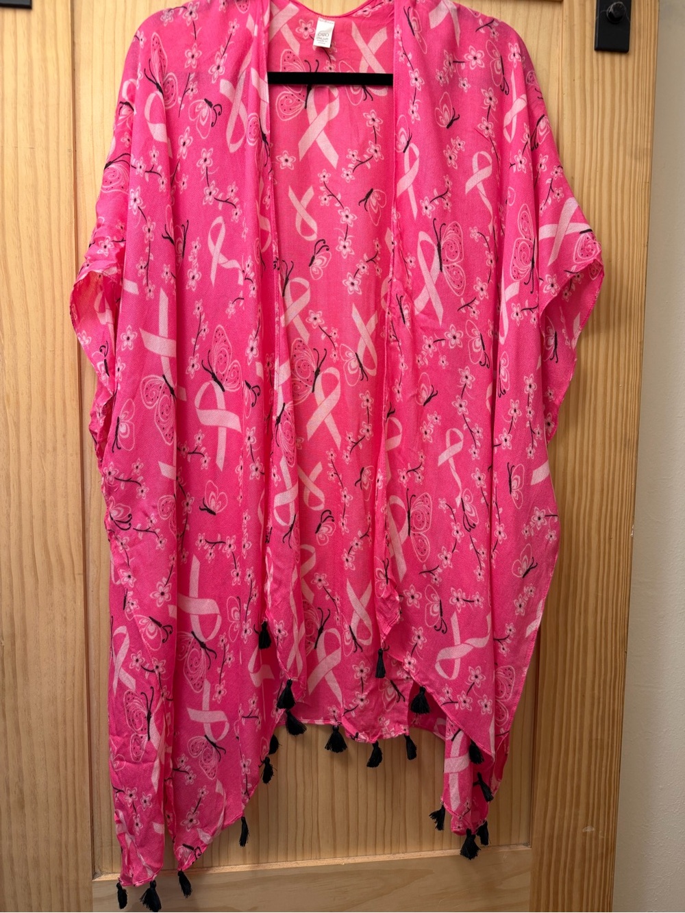 Cato Bright Pink Floral Butterfly Kimono Wrap